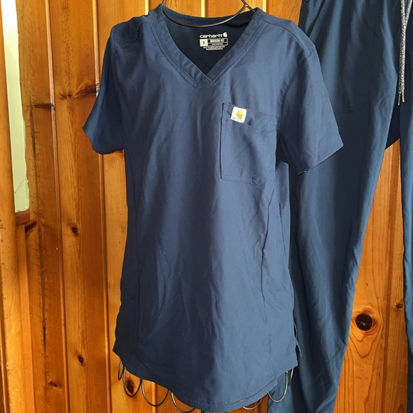 Carhartt Women's Modern Fit Tuck-In Top/Slim Leg Pant size SM/MD blue scrubs - Picture 3 of 12